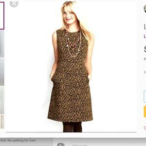 Lands' End Leopard Print Dress With Pockets Size 6